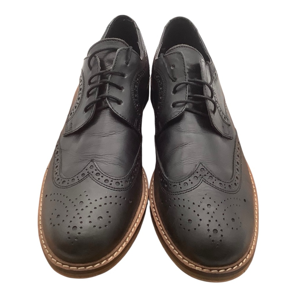 Red Tape Classic‎ Black Brogue Men's Shoes size 11 wind tip